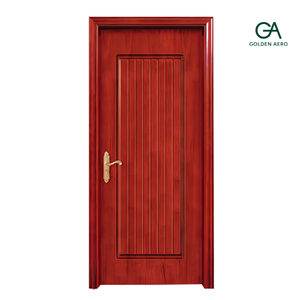 Puerta Interior de Madera Sólida Golden Aero, Diseño Tradicional, Acabado Rojo, Operación Manual para Dormitorio GA-26L - Product Image 1