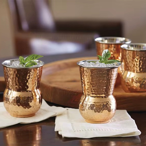 Copper tumblers handcrafted texture drinkware ayurvedic hydration <b>cups</b> eco <b>reusable</b> durable for artistic kitchen home use - Product Image 1