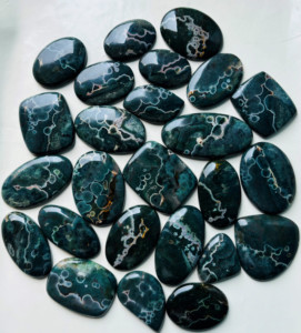 Cabujones de jaspe oceánico natural de grado AAA, piedras preciosas sueltas de alta calidad para la fabricación de joyas, formas mixtas - Product Image 3
