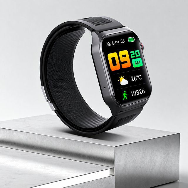 F520 Smart Watch with Large Display Sports Modes World Clock Step Counter Weather Updates Silicone Strap