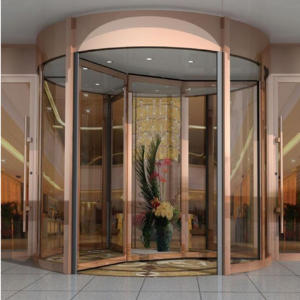 <span class=keywords><strong>Porte</strong></span> tournante automatique au design moderne pour hôtels : verre trempé imperméable avec surface finie haut <span class=keywords><strong>de</strong></span> gamme pour entrée <span class=keywords><strong>de</strong></span> luxe - Product Image 3