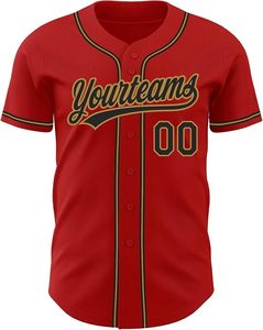 Maillot de baseball rouge personnalisé Yourteams, impression sublimée, évacuation de l'humidité, coupe classique, manches courtes pour homme, vêtements pour adultes - Product Image 2