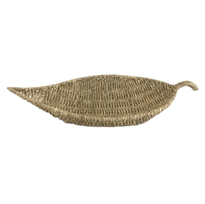 Plateau en jonc de mer tressé à la main en forme de feuille XH, réglable, pour couverts et ustensiles de cuisine, organisateur de couverts - Product Image 2