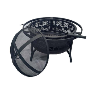 Wood Burning <b>Fire</b> Pit Mild Steel Round <b>Fire</b> Pit for Wood Burning Patio Swimming Pool Beach Bonfire Pit Outdoor <b>Fire</b> Chimney - Product Image 4