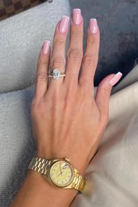 3.2 Carat Oval Cut Lab Grown Diamond Solitaire Engagement <b>Ring</b> Set _ Matching <b>Plain</b> Wedding Band _14k Yellow Gold <b>ring</b> - Product Image 6