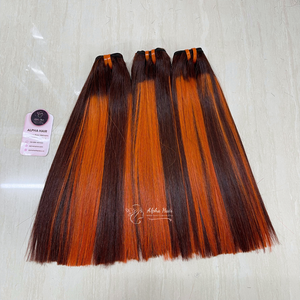 Extensions de cheveux humains droits naturels non traités, soyeux et oranges Perruques courtes de cheveux alignés avec des cuticules vierges crues - Product Image 2