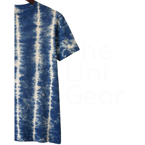 Camiseta de Manga Corta con Cuello Redondo y Estampado Tie-Dye para Hombre, Informal, Tejida, con Patrón de Arcoíris, Corte Regular, Transpirable, 100% Algodón - Product Image 3