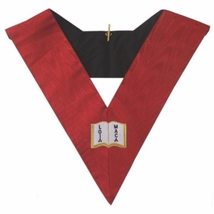 Orator 18th Degree Scottish Rite Collar Machine Embroidered Red Moire Masonic Regalia Scottish Rite Accessories Freemason Collar - Product Image 1