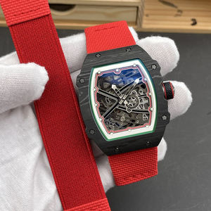 67-02 Mechanical <b>Watches</b> Luxury Crimson carbon fiber Case <b>Automatic</b> Extra Flat <b>Skeletonized</b> Dial Ultra Lightweight Men Sport Wat - Product Image 1