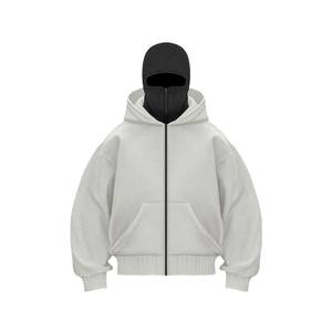 Sweat-shirt et cagoule ninja pour homme avec masque intégré, personnalisable, brodé, imprimé, zippé, délavé et vieilli - Product Image 3