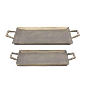 Plateaux de service à usage commercial, lot de 2, petit et grand format, rectangulaires, décoratifs, fournitures pour événements, faits à la main - Product Image 5
