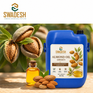 Huile d'amande douce pure Swadesh, huile végétale naturelle, 99% végétarienne, huile essentielle d'Inde pour les soins de la peau - Product Image 2