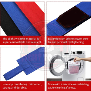 Bandes de boxe bleues sur mesure pour enfants, protège-poignets hautement élastiques pour l'entraînement junior, accessoires de boxe durables en coton pour l'entraînement - Product Image 5