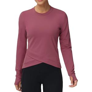 Chemise de compression à manches longues personnalisée pour femmes chemises de fitness à séchage rapide et coupe ajustée pour vêtements de yoga, de course et d'entraînement en salle - Product Image 1