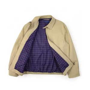 Chaqueta Bomber Beige para Hombre, Color Sólido, Cierre de Botones Personalizado en la Parte Delantera, Ropa Casual de Invierno, Corte Regular, Poliéster - Product Image 6