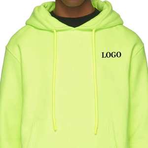 Sweat-shirt à capuche oversize vert néon 2025 pour hommes et femmes, logo personnalisé, streetwear, pull en molleton doux, décontracté, hiver - Product Image 3