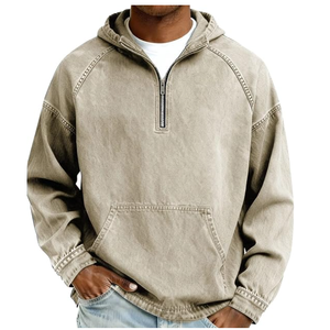 Sudadera con capucha de alta calidad para hombre, estilo vintage, lavado ácido, con cremallera, oversize, de forro polar, para invierno, estilo urbano. - Product Image 4