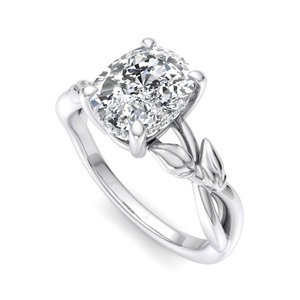 New Styling <b>Cushion</b> Moissanite Diamond High Grade Leaf Line Date Night Special Occasion Holiday Valentine Gift Women Ring - Product Image 4