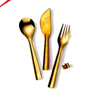 Creative Wedding Cutlery Stainless Steel Fork Knife <b>Spoon</b> Cutlery Set Aluminum Gold Flatware Set - Product Image 3