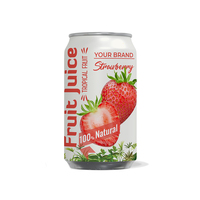 Jus de fruits et légumes tropicaux frais et naturels TROPI 330ml, faible en gras, 100% pur, saveur fraise et pastèque, en conserve aluminium