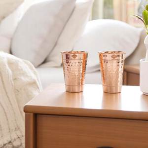 Copper glass premium hydration <b>cup</b> ayurvedic health drinkware eco <b>reusable</b> durable for refined home dining use - Product Image 6