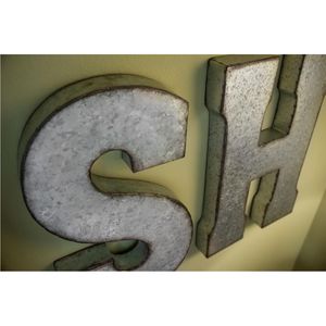 Lettres en fer galvanisé 3D en gros, grandes lettres murales en métal, alphabet en acier inoxydable argenté pour la décoration de signalétique de magasin - Product Image 5
