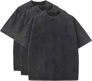 Men's Customized Stone Washed <b>T</b>-<b>Shirts</b> Professional Made With Oversized Fit Polyester/Cotton Material - Product Image 4