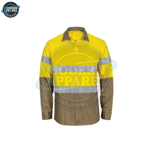Custom Logo Cotton Road Coal Mechanic Industrial Construction <b>Worker</b> Security Reflective Safety Work <b>Shirt</b> - Product Image 5