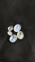 Lot certifié de pierres de lune arc-en-ciel naturelles, forme ovale, cabochons, pierres précieuses en vrac, 13,74 carats, pour bijoux