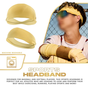 2026 Durable Good Supplier OEM ODM Service New Arrival Fully Customized Made Sport Training Wear Yellow Baseball <b>Headband</b> - Product Image 2