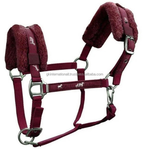 Lightweight Comfortable Mink Fleece padding Vibrant Colors <b>Equestrian</b> Nylon Horse Halter with Nickel Plated adjustable Hardware - Product Image 4