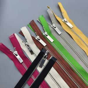 Wholesale Custom <b>Jacket</b> Zippers Various Types of Metal Zipper for Clothes Open End <b>Silver</b> Teeth Multicoloured Metal Zipper - Product Image 1