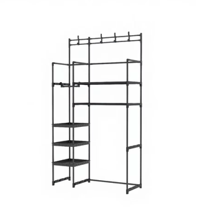 Standing Type Non-folding Toilet Storage <b>Shelf</b> Single Tier Floor-to-ceiling Perforation-free <b>Plastic</b> Multifunction Organize Rack - Product Image 3