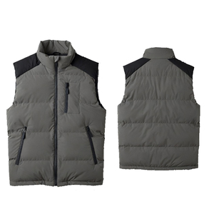 Gilet matelassé unisexe personnalisé en duvet de canard, léger, coupe ajustée, sans manches, col montant, avec poches de rangement, vente en gros - Product Image 2