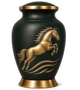 Urna Funeraria Ecológica de Plata Grabada con Caballo Morado y Negro Europeo, Diseño Conmemorativo para Guardar Cenizas Humanas - Product Image 5