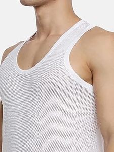 Débardeurs blancs pour hommes, 100% coton respirant, col rond, logo sur le devant, sans couture, pour entraînement, fitness, musculation - Product Image 4