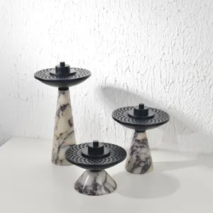 Brûleur d'encens contemporain, écologique, à veines spectaculaires, aromatique, avec couvercle en treillis argenté architectural, support pour charbon et Bakhoor - Product Image 3