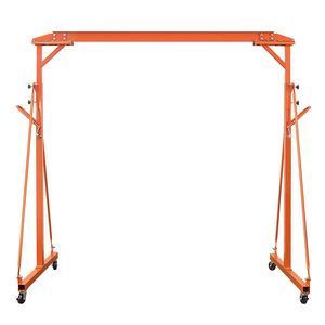 Grue portique tout acier à hauteur réglable, capacité 1100 lb, verrouillage automatique, 95 min. Hauteur 142 Max. Roulettes pivotantes verrouillables 20m - Product Image 2