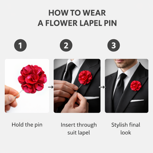 Pin de Solapa con Flor Esmaltada para Hombre |   Broche de Metal Hecho a Mano |   Accesorio para Traje de Novio, Pin de Solapa para Blazer Formal - Product Image 5