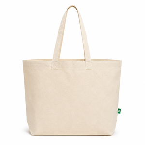 Sac fourre-tout en coton recyclé, ouvert, avec poignées plates, personnalisable avec logo, vente en gros, promotionnel, écologique, pour le marché et le shopping - Product Image 1