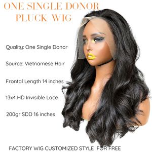 100% pur brut non transformé vierge dentelle avant perruques de cheveux humains longue durée Remy cheveux tissage du Vietnam - Product Image 3