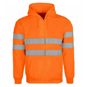 Custom High Visibility ANSI Class 3 100% Polyester Reflective <b>LED</b> Flash Water Proof Safety Hoodies for Men Factory Stocked - Product Image 3