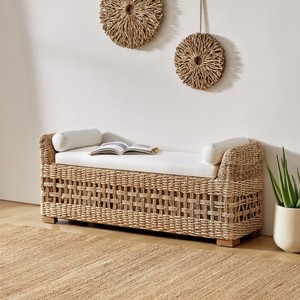 Farmhouse Seagrass Bench Patio for Living Room Modern Bohemian Entryway Bench Chair Home Furniture Made in Vietnam - Product Image 4