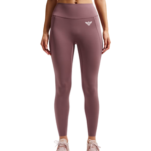 Women's Mauve High Waist Yoga <b>Leggings</b> Stretch Gym Fitness Running Workout Pants Moisture Wicking <b>Pocket</b> Casual Activewear - Product Image 1