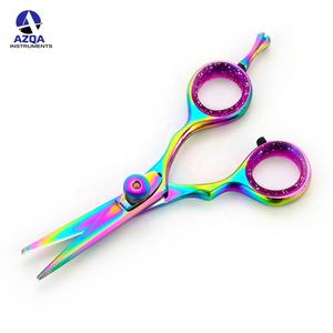 Ciseaux de coiffure professionnels en gros, multi-revêtements, pour barbier et salon, en acier inoxydable avec vis réglable - Product Image 2