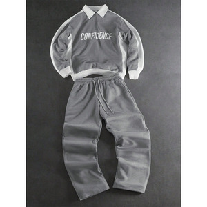 Conjunto de chándal de lujo OEM para hombre con cremallera de un cuarto, resistente al agua, de peso pesado, informal, deportivo, de fabricante, con sudaderas con capucha - Product Image 4