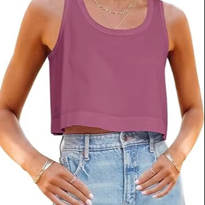 เสื้อครอปท็อปผู้หญิง ผ้าฝ้าย/โพลีเอสเตอร์/สแปนเด็กซ์ แบบหวานๆ สวมใส่สบาย ทรงหลวม  ด้านหน้าสั้น มีโลโก้ เหมาะสำหรับออกกำลังกาย เล่นโยคะ - Product Image 3