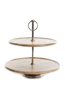 Élégant support de service à double étage avec 8 assiettes en bois pour la présentation et la dégustation de gâteaux, écologique et non toxique - Product Image 4