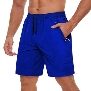 Shorts de sport décontractés pour hommes, noirs, à séchage rapide, avec poches et cordon de serrage à la taille - Product Image 6