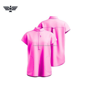 Blusas Médicas de Cuello Mandarín para Mujer - Camisetas Quirúrgicas de Tela Tejida Spandex/Poliéster con 3 Bolsillos, Suaves, Elásticas y de Corte Holgado - Product Image 2